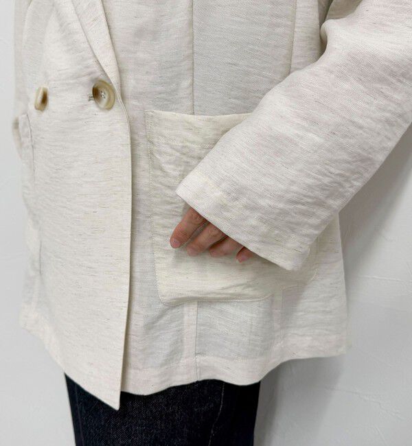 fredy emue「《セットアップ対応》リネン混スラブツイルダブルジャケット」|テーラードジャケット|