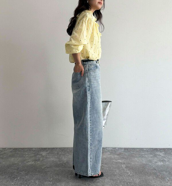 fredy emue「ドット刺繍フリルカラーブラウス」|シャツ・ブラウス|