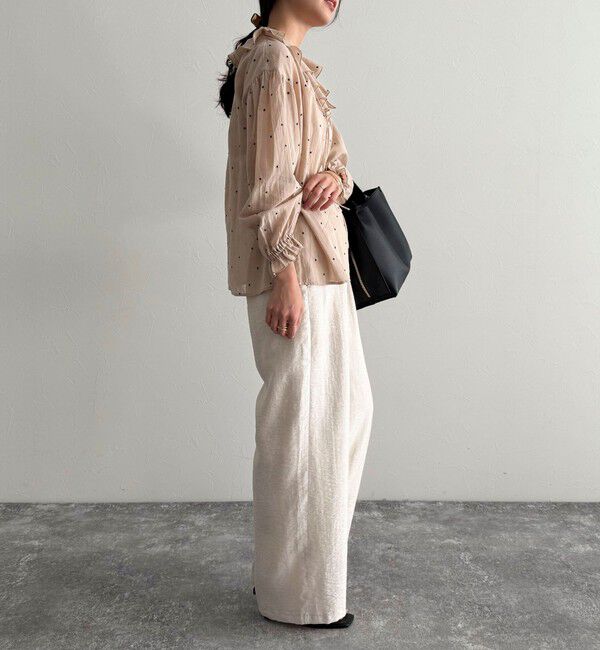 fredy emue「ドット刺繍フリルカラーブラウス」|シャツ・ブラウス|