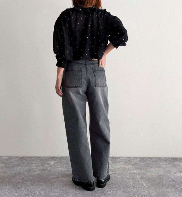 fredy emue「ドット刺繍フリルカラーブラウス」|シャツ・ブラウス|