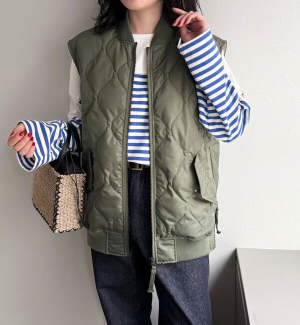 fredy emue「【TAION/タイオン】MILITARY MA-1 TYPE DOWN VEST」|ベスト・ジレ|カーキ