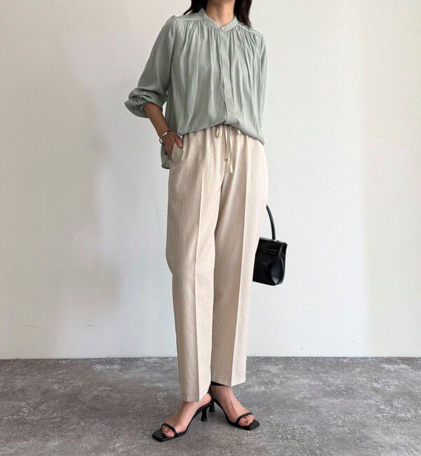 fredy emue「リネン混バイオツイルテーパードパンツ」|チノ|