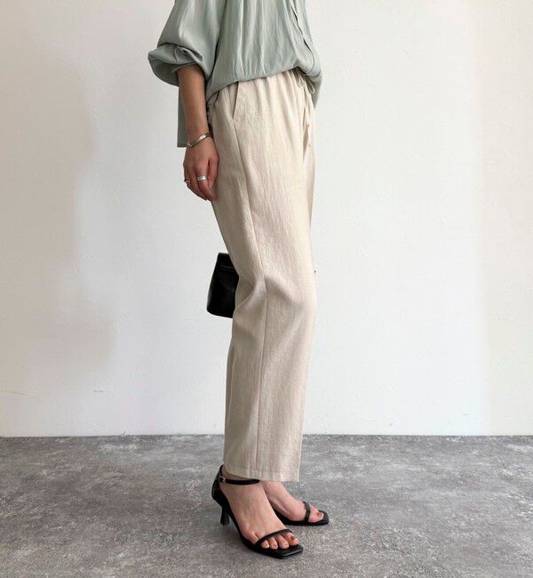 fredy emue「リネン混バイオツイルテーパードパンツ」|チノ|