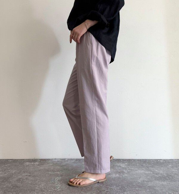 fredy emue「リネン混バイオツイルテーパードパンツ」|チノ|