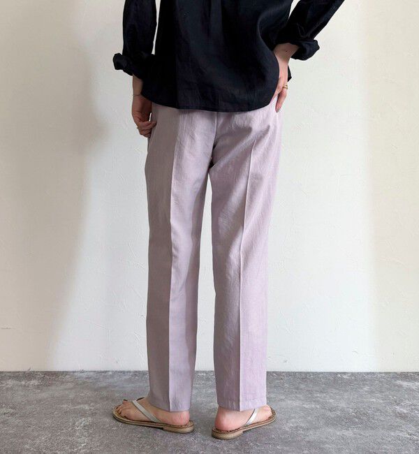 fredy emue「リネン混バイオツイルテーパードパンツ」|チノ|
