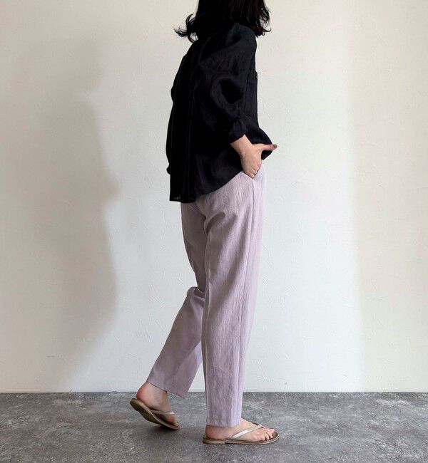 fredy emue「リネン混バイオツイルテーパードパンツ」|チノ|