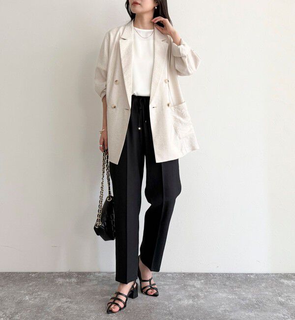 fredy emue「リネン混バイオツイルテーパードパンツ」|チノ|