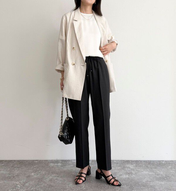 fredy emue「リネン混バイオツイルテーパードパンツ」|チノ|