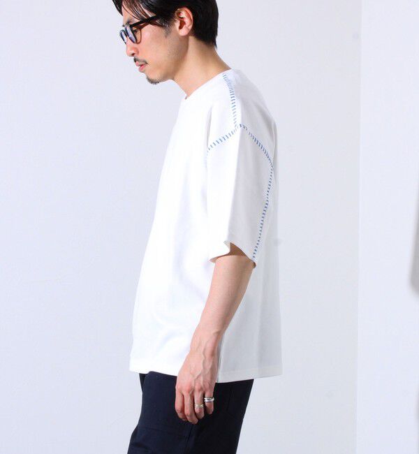 GLOSTER「【GLOSTER/グロスター】ラダー配色ステッチ クルーネック半袖Tシャツ」|Tシャツ・カットソー|