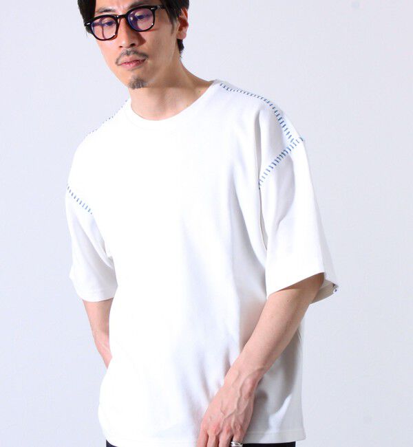 GLOSTER「【GLOSTER/グロスター】ラダー配色ステッチ クルーネック半袖Tシャツ」|Tシャツ・カットソー|