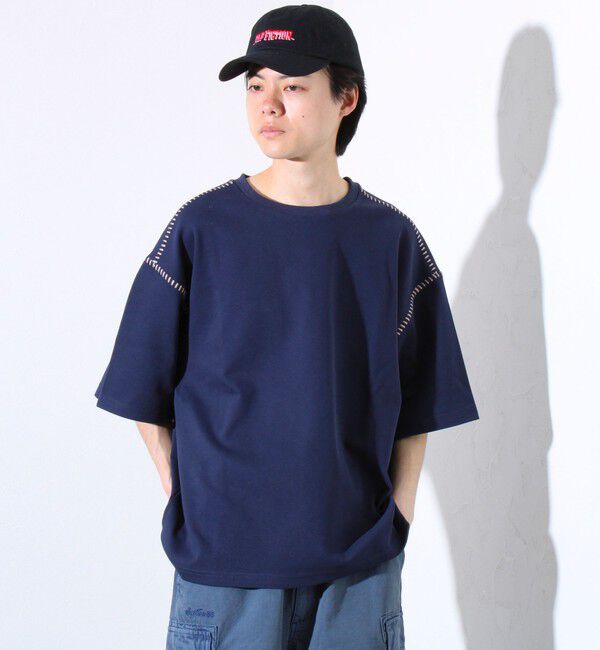 GLOSTER「【GLOSTER/グロスター】ラダー配色ステッチ クルーネック半袖Tシャツ」|Tシャツ・カットソー|