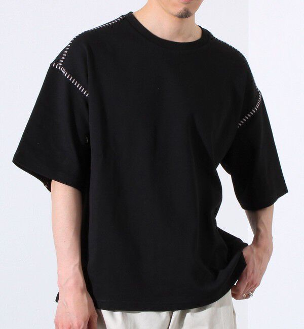 GLOSTER「【GLOSTER/グロスター】ラダー配色ステッチ クルーネック半袖Tシャツ」|Tシャツ・カットソー|