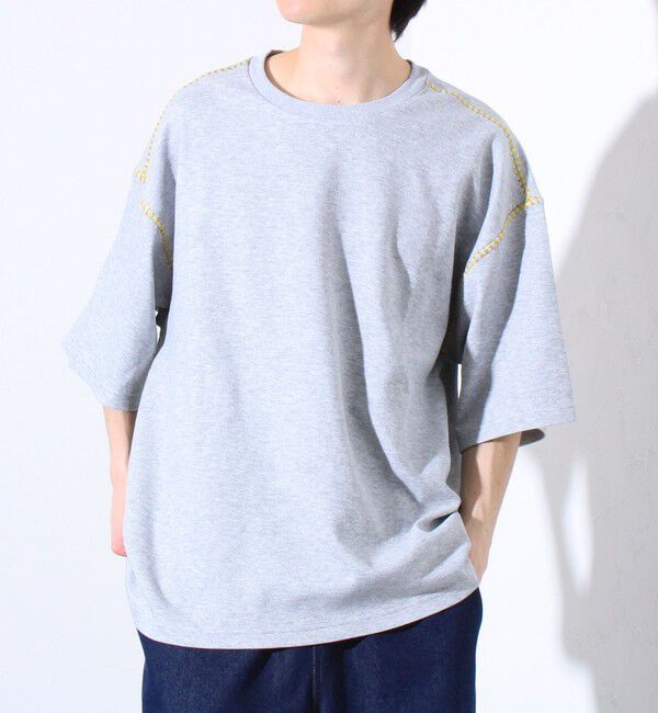 GLOSTER「【GLOSTER/グロスター】ラダー配色ステッチ クルーネック半袖Tシャツ」|Tシャツ・カットソー|