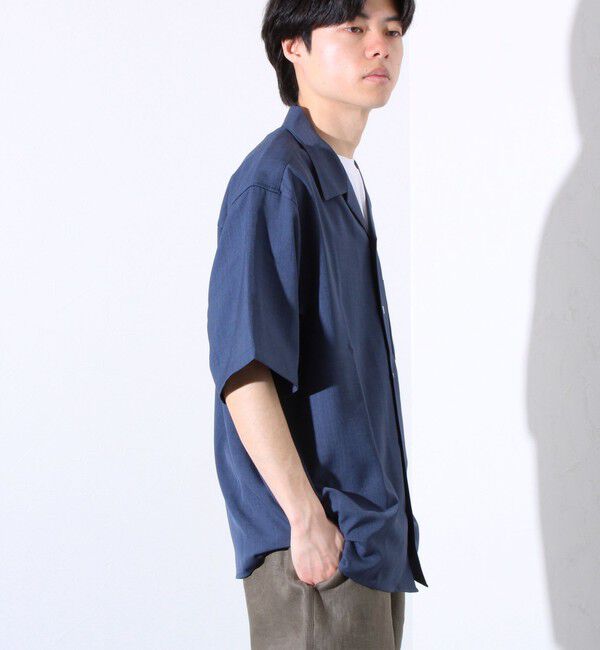 GLOSTER「【GLOSTER/グロスター】ドライポリツイル オープンカラーシャツ 開襟シャツ 半袖シャツ」|シャツ・ブラウス|