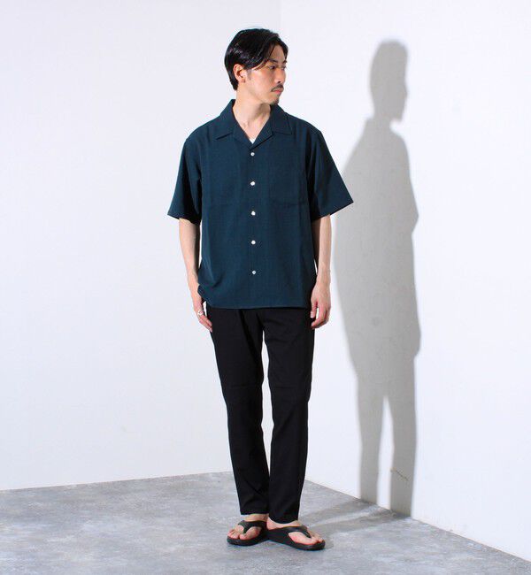 GLOSTER「【GLOSTER/グロスター】ドライポリツイル オープンカラーシャツ 開襟シャツ 半袖シャツ」|シャツ・ブラウス|