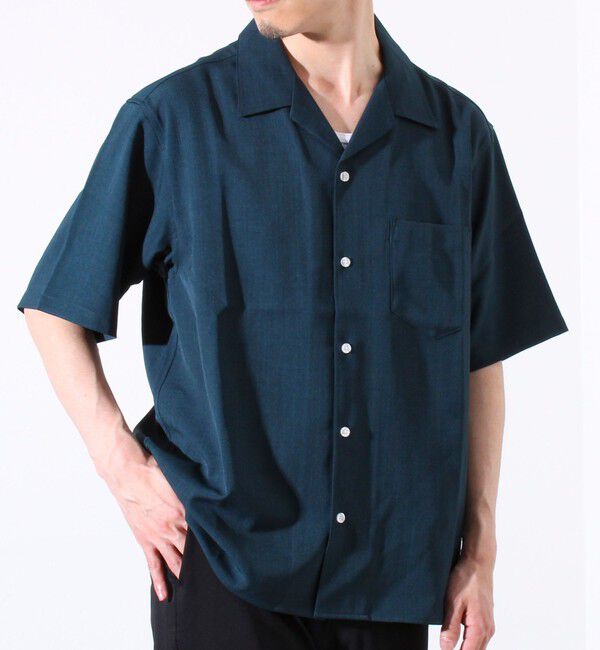 GLOSTER「【GLOSTER/グロスター】ドライポリツイル オープンカラーシャツ 開襟シャツ 半袖シャツ」|シャツ・ブラウス|