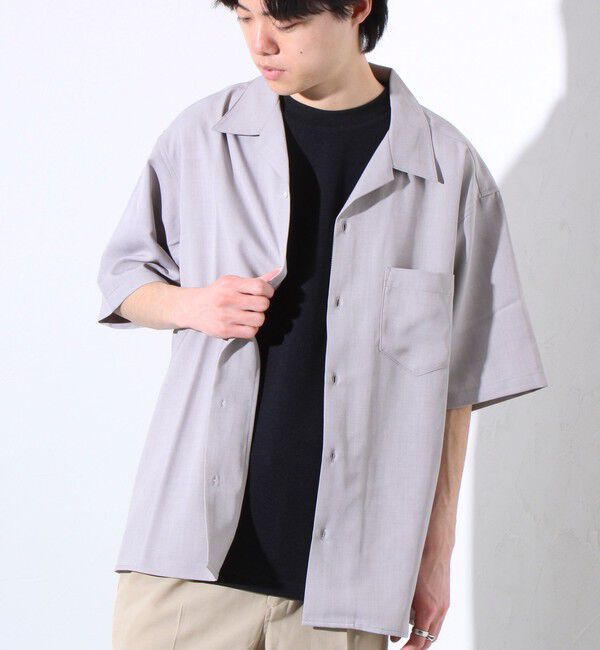 GLOSTER「【GLOSTER/グロスター】ドライポリツイル オープンカラーシャツ 開襟シャツ 半袖シャツ」|シャツ・ブラウス|