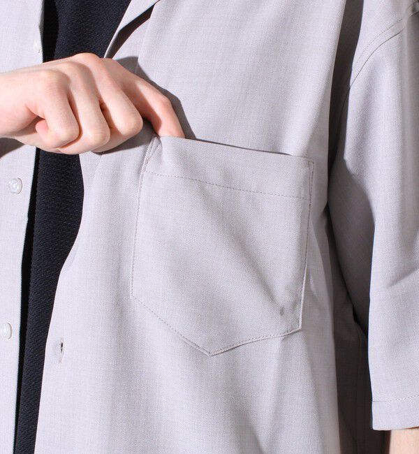 GLOSTER「【GLOSTER/グロスター】ドライポリツイル オープンカラーシャツ 開襟シャツ 半袖シャツ」|シャツ・ブラウス|