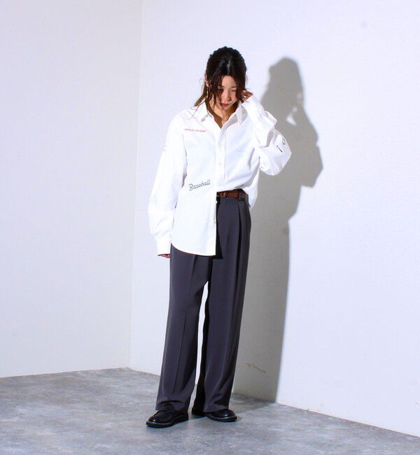 GLOSTER「【GLOSTER】Messageシャツ オックスフォードシャツ レギュラーカラー（無地/ストライプ）」|シャツ・ブラウス|