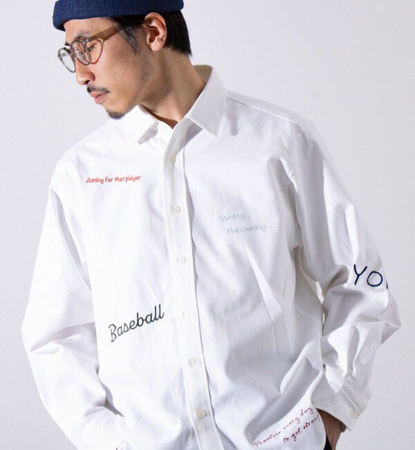 GLOSTER「【GLOSTER】Messageシャツ オックスフォードシャツ レギュラーカラー（無地/ストライプ）」|シャツ・ブラウス|