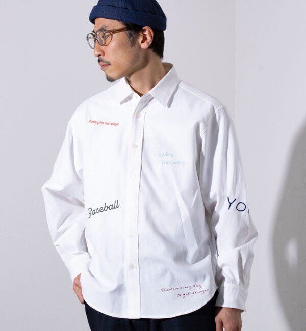 GLOSTER「【GLOSTER】Messageシャツ オックスフォードシャツ レギュラーカラー（無地/ストライプ）」|シャツ・ブラウス|