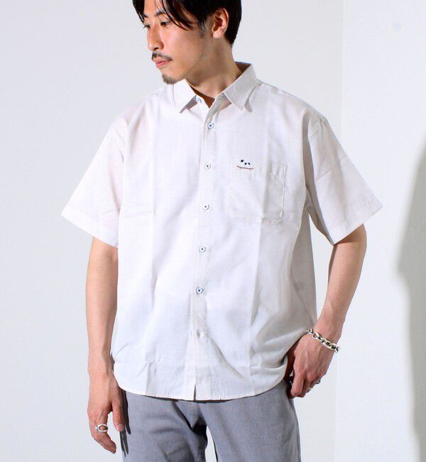 GLOSTER「【GLOSTER/グロスター】フレンチブルドッグ刺繍 空浮着 ショートスリーブシャツ」|シャツ・ブラウス|