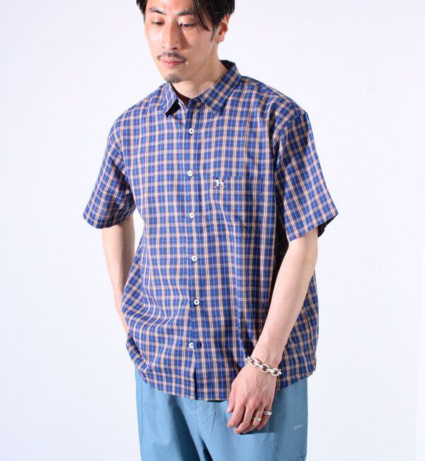 GLOSTER「【GLOSTER/グロスター】フレンチブルドッグ刺繍 空浮着 ショートスリーブシャツ」|シャツ・ブラウス|