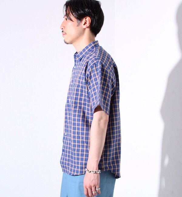 GLOSTER「【GLOSTER/グロスター】フレンチブルドッグ刺繍 空浮着 ショートスリーブシャツ」|シャツ・ブラウス|