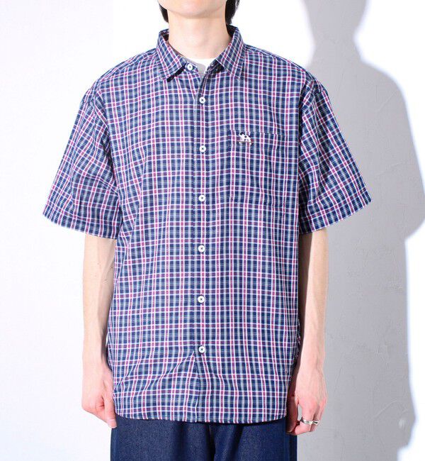 GLOSTER「【GLOSTER/グロスター】フレンチブルドッグ刺繍 空浮着 ショートスリーブシャツ」|シャツ・ブラウス|