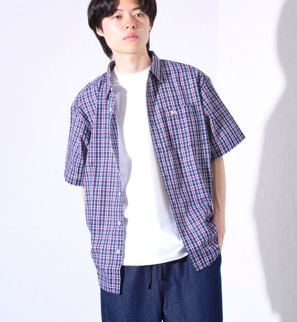 GLOSTER「【GLOSTER/グロスター】フレンチブルドッグ刺繍 空浮着 ショートスリーブシャツ」|シャツ・ブラウス|