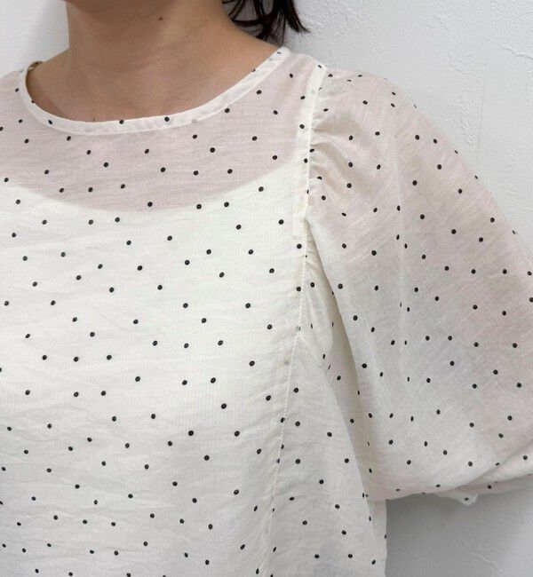 fredy emue「ドットボリューム袖ブラウス」|シャツ・ブラウス|