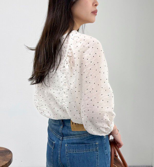 fredy emue「ドットボリューム袖ブラウス」|シャツ・ブラウス|