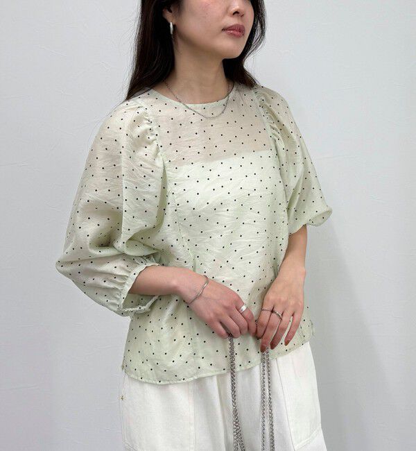 fredy emue「ドットボリューム袖ブラウス」|シャツ・ブラウス|