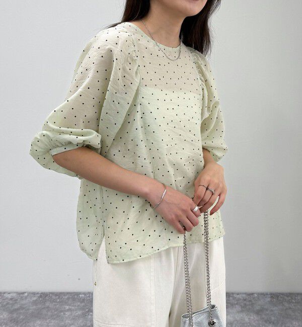 fredy emue「ドットボリューム袖ブラウス」|シャツ・ブラウス|