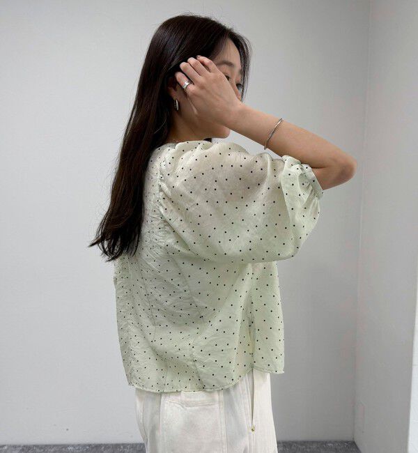 fredy emue「ドットボリューム袖ブラウス」|シャツ・ブラウス|