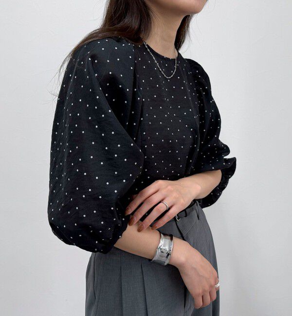 fredy emue「ドットボリューム袖ブラウス」|シャツ・ブラウス|