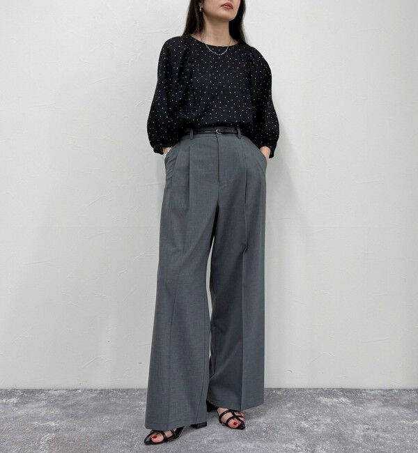 fredy emue「ドットボリューム袖ブラウス」|シャツ・ブラウス|