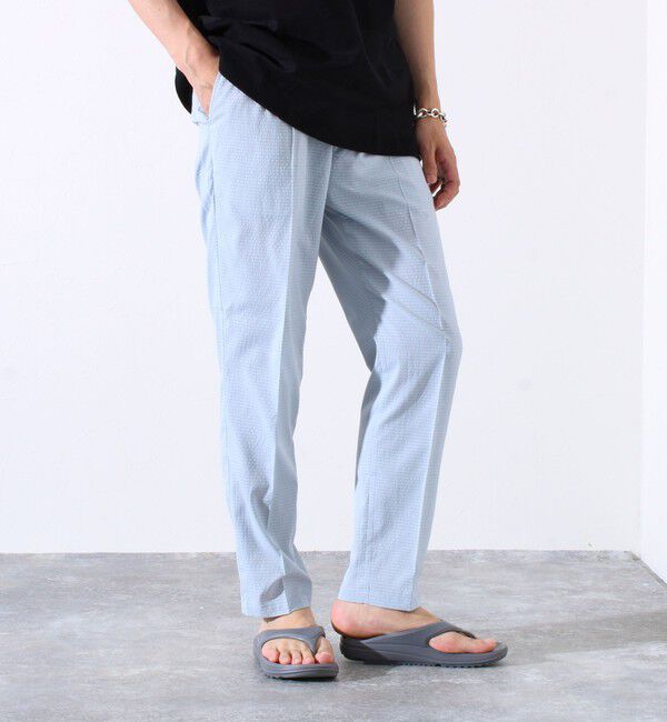 GLOSTER「【GLOSTER/グロスター】メッシュサッカー素材 テーパードイージーパンツ」|チノ|