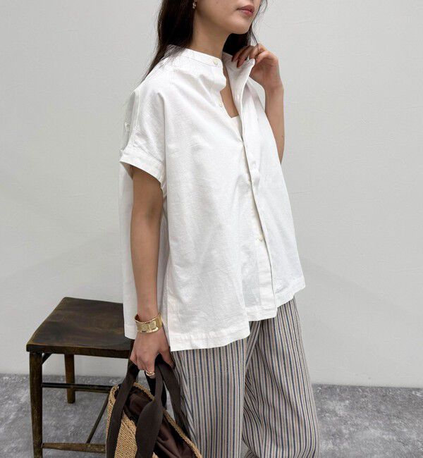 fredy emue「【GEVACO/ゲバコ】バンドカラーフライフロントフレンチスリーブシャツ」|シャツ・ブラウス|