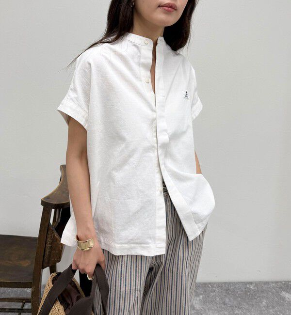 fredy emue「【GEVACO/ゲバコ】バンドカラーフライフロントフレンチスリーブシャツ」|シャツ・ブラウス|