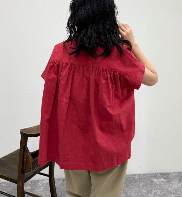 fredy emue「【GEVACO/ゲバコ】バンドカラーフライフロントフレンチスリーブシャツ」|シャツ・ブラウス|