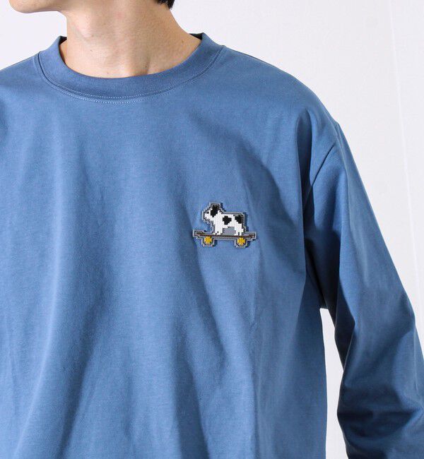 GLOSTER「【GLOSTER/グロスター】デジブル 七分袖Tシャツ ドット刺繍」|Tシャツ・カットソー|