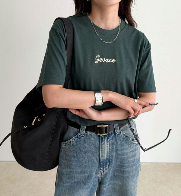 fredy emue「【GEVACO/ゲバコ】ワンポイントロゴチェーン刺繍半袖Tシャツ」|Tシャツ・カットソー|
