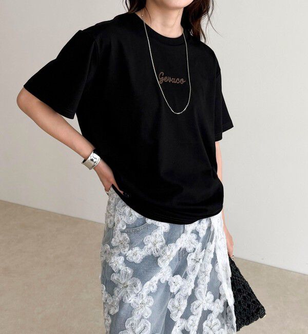 fredy emue「【GEVACO/ゲバコ】ワンポイントロゴチェーン刺繍半袖Tシャツ」|Tシャツ・カットソー|
