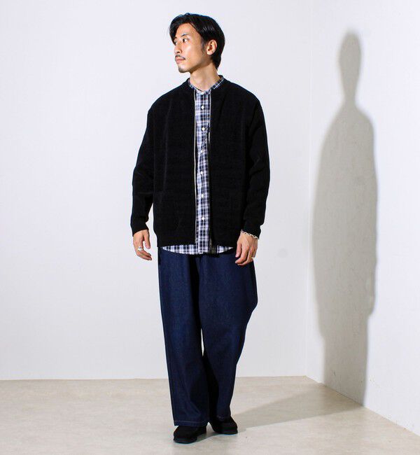 GLOSTER「【チクチクしないニットシリーズ】モールダブルフェイス クルージップカーデ」|カーディガン|