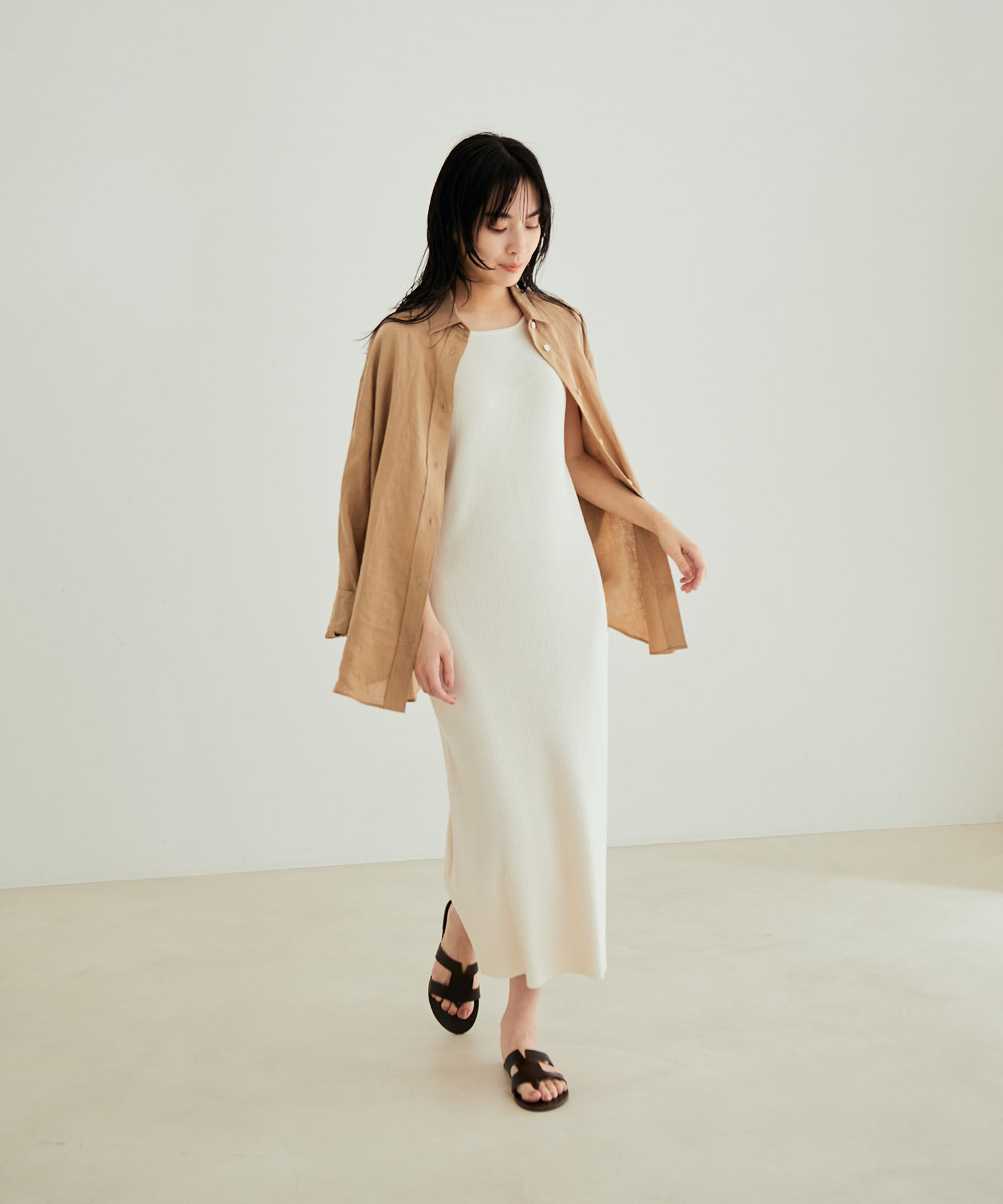 SALON adam et rope'「【極上の肌ざわり】リブロングワンピース -CreamyCotton /クリーミーコットン-」|ワンピース|