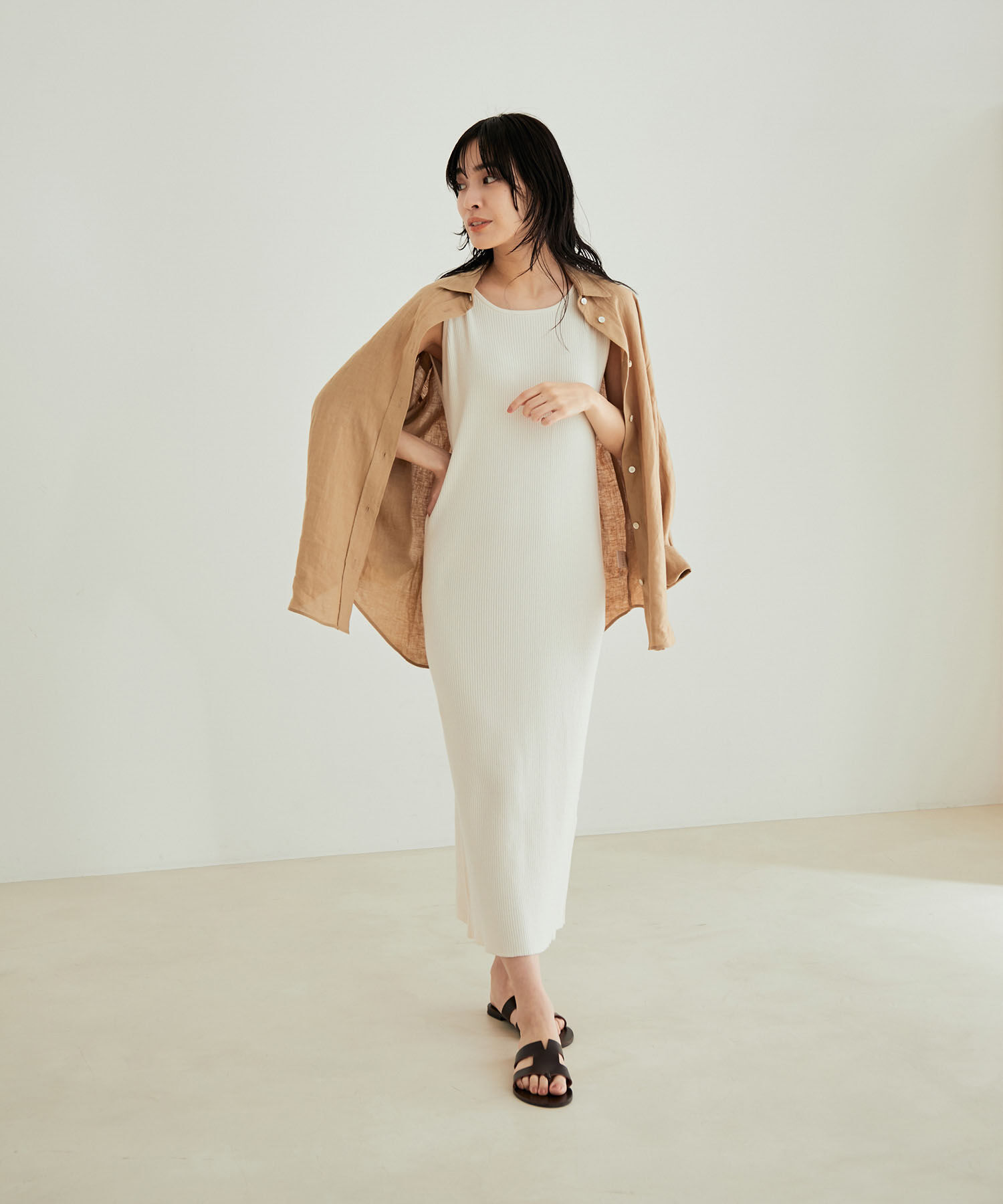 SALON adam et rope'「【極上の肌ざわり】リブロングワンピース -CreamyCotton /クリーミーコットン-」|ワンピース|