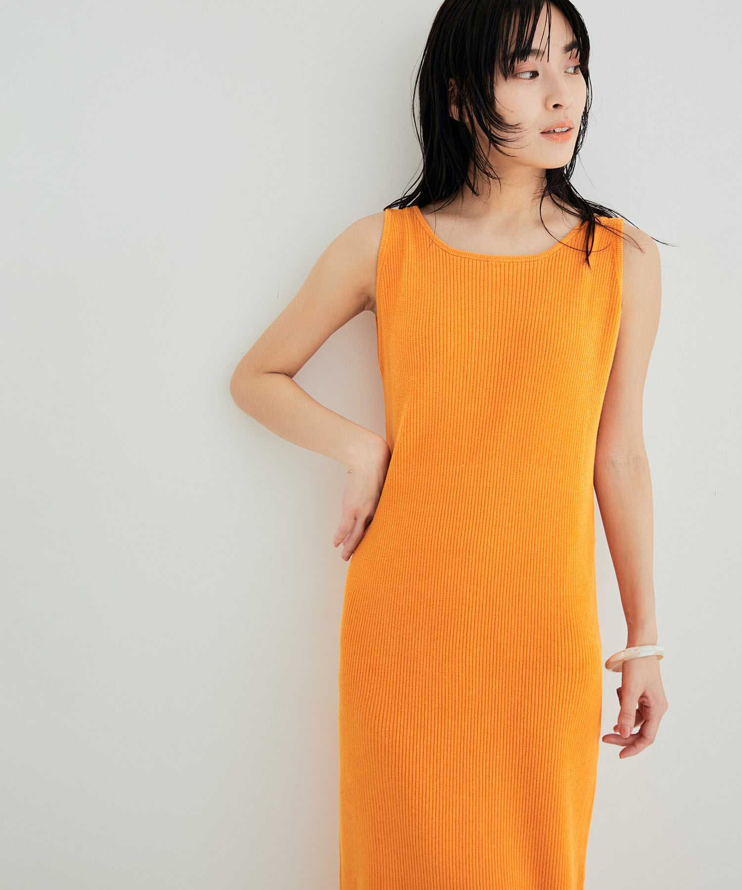 SALON adam et rope'「【極上の肌ざわり】リブロングワンピース -CreamyCotton /クリーミーコットン-」|ワンピース|