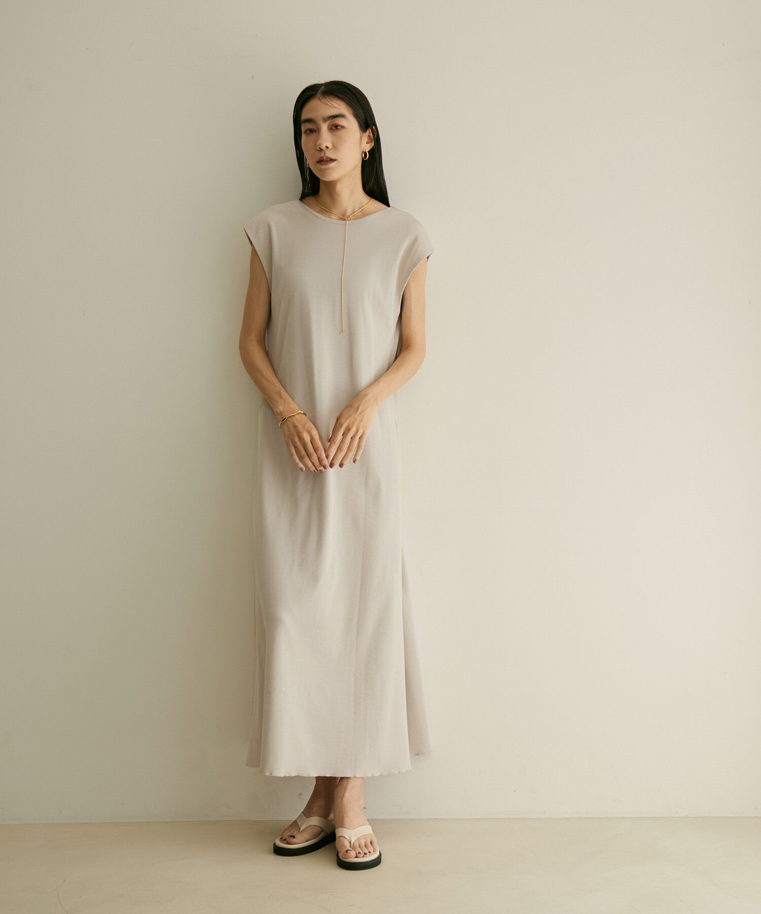 SALON adam et rope'「【2WAY・手洗い可能】ストレッチテレコノースリーブワンピース」|ワンピース|