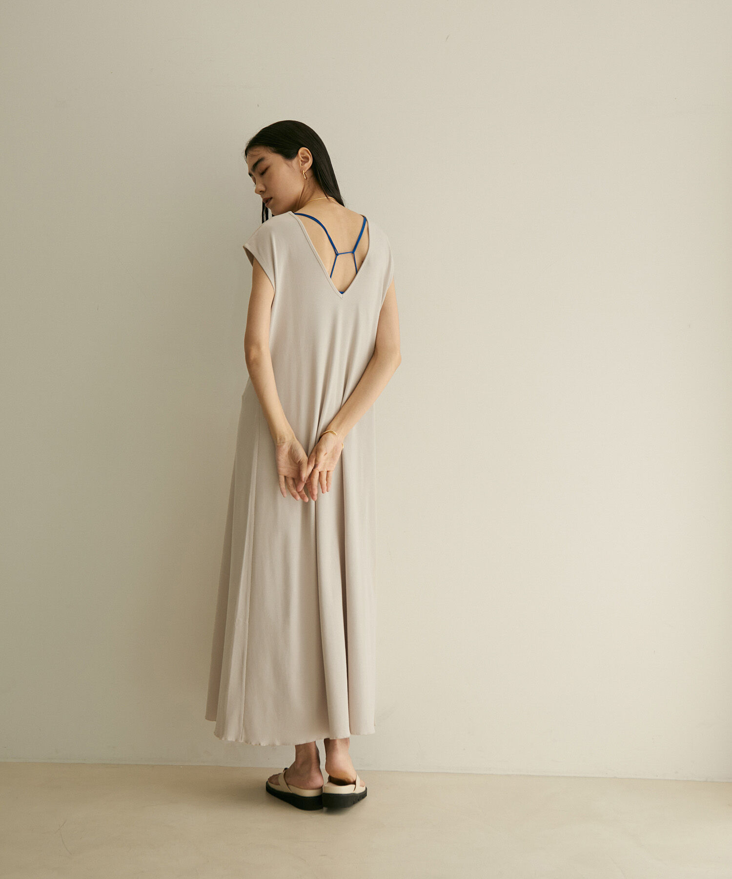 SALON adam et rope'「【2WAY・手洗い可能】ストレッチテレコノースリーブワンピース」|ワンピース|